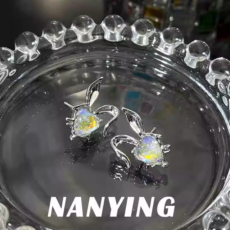 Anting Moonstone Lucu Love Giwang Telinga Kelinci Untuk Perempuan Wanita Yang Indah
