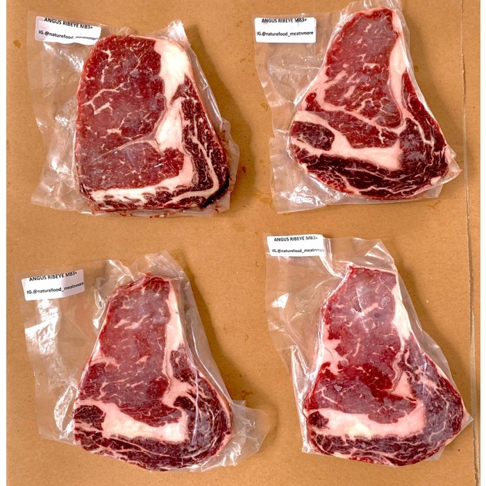 

NATUREFOOD Black Angus ribeye mb3+ beed steak