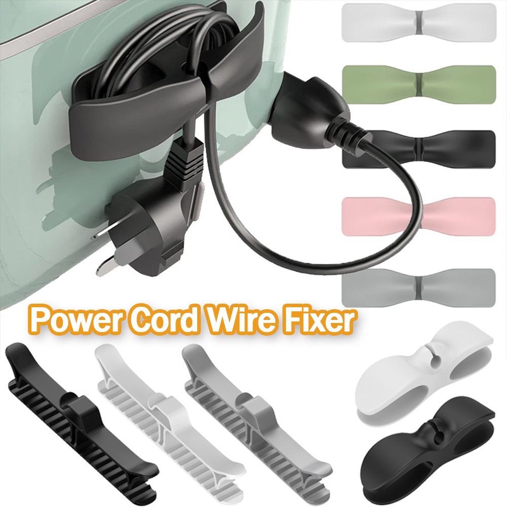 Socket Klip Holder Colokan Listrik Penyimpanan Kabel Penjepit Plastik Multifungsi Portable Self-Adhesive Power Cord Charging Wire Fixer Rak Colokan Listrik Cable Data Winder