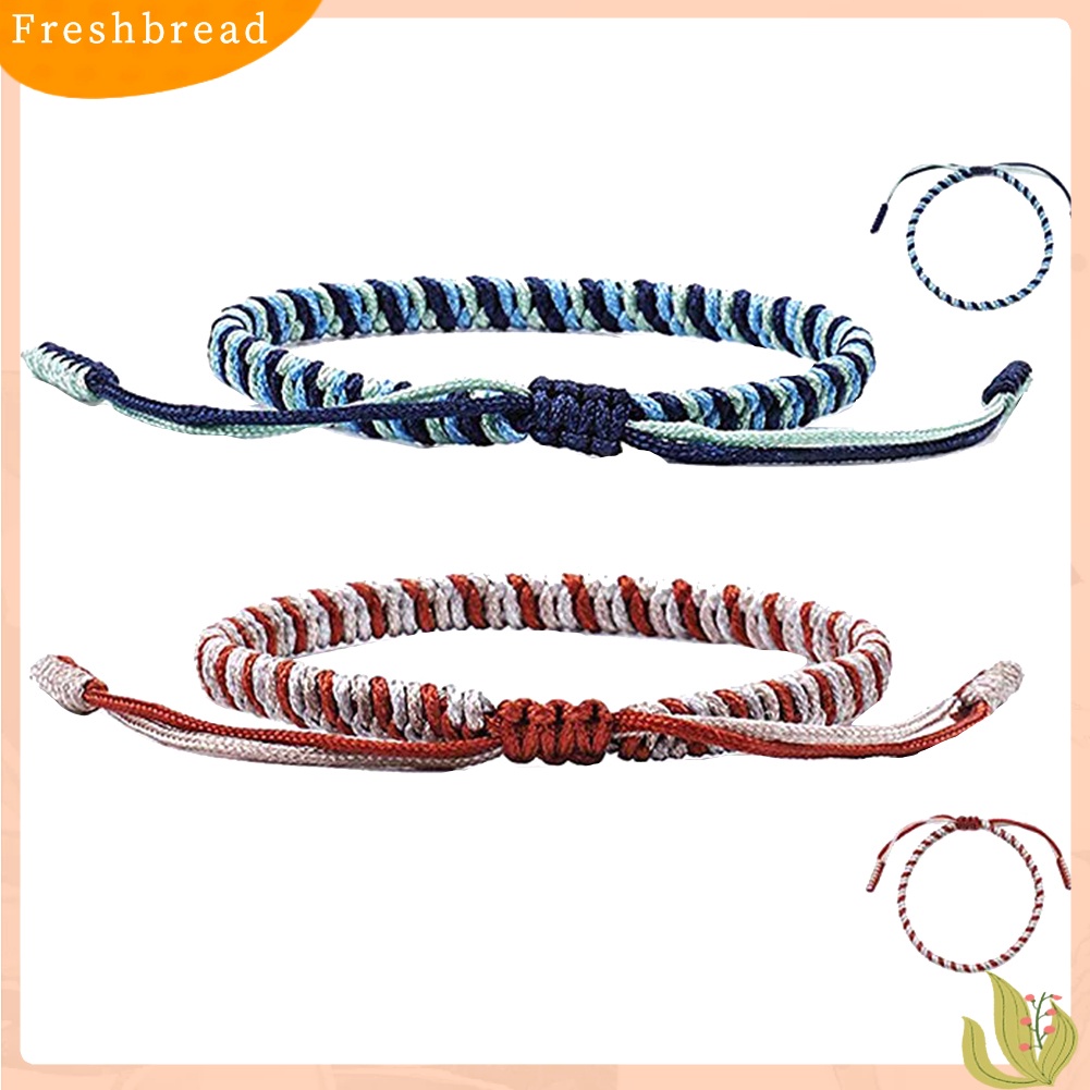 &lt; Freshbread &gt; Handmade Knots Adjustable Braided Rope Lucky Bracelet Unisex Persahabatan Bangle