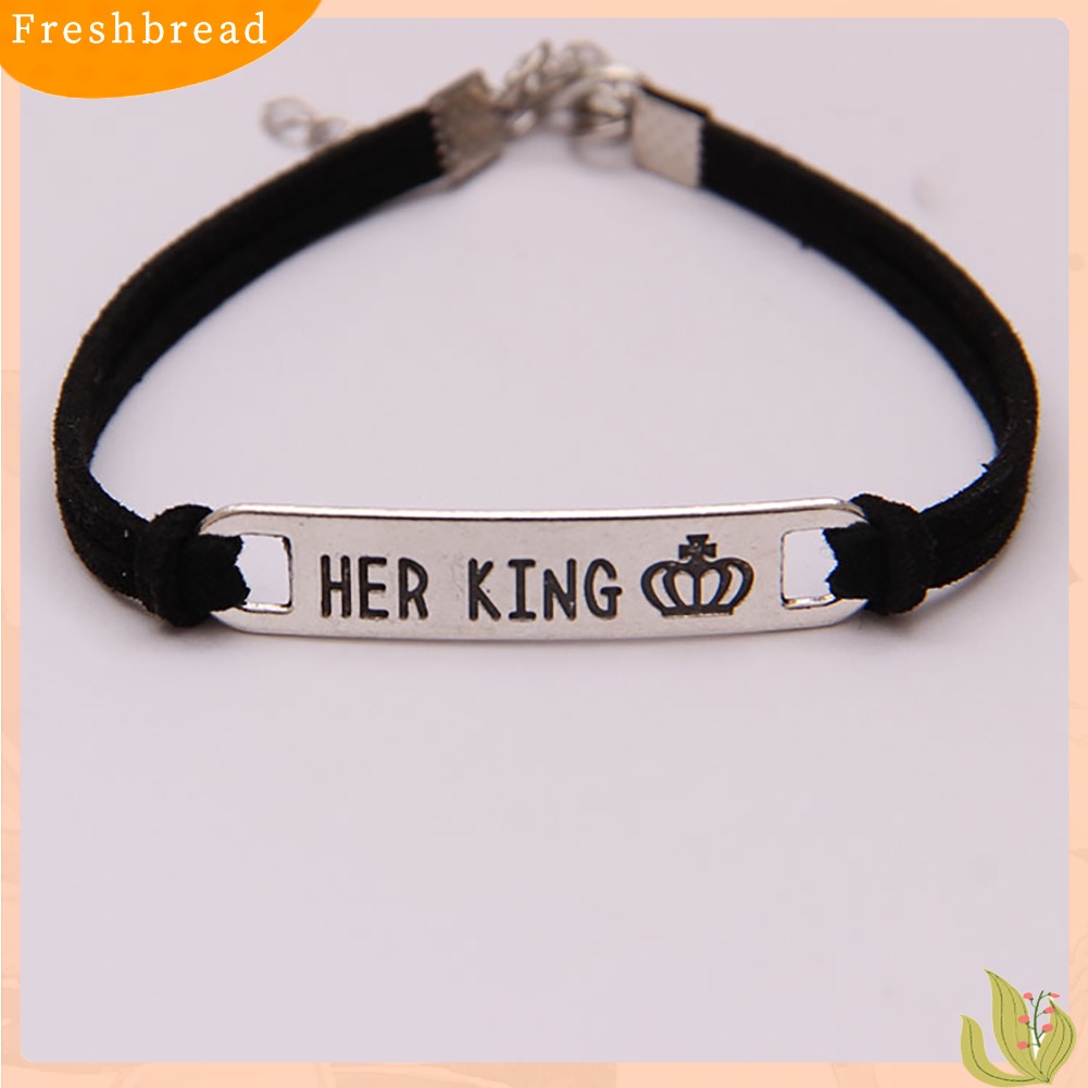 &lt; Freshbread &gt; Fashion His Queen Her King Pasangan Gelang Pencocokan Gelang Pecinta Perhiasan Hadiah