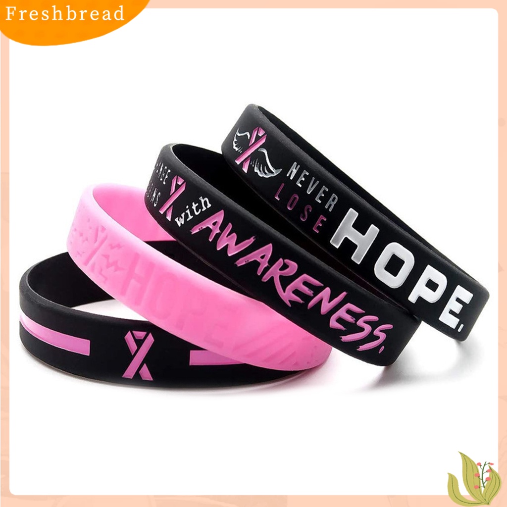 &lt; Freshbread &gt; Berkah Gelang Ketangguhan Tinggi Tahan Aus Silikon Breast Cancer Awareness Bracelets Untuk Wanita