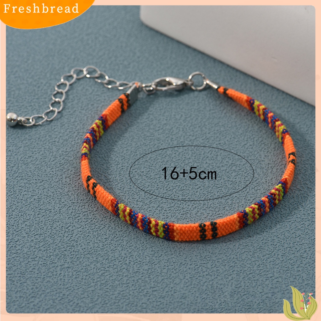 &lt; Freshbread &gt; Braided Gelang Bohemian Etnik Anyaman Adjustable Geometris Hias Hadiah Wanita Warna-Warni Tali Bangle Pergelangan Tangan Aksesoris Untuk Pakaian Sehari-Hari