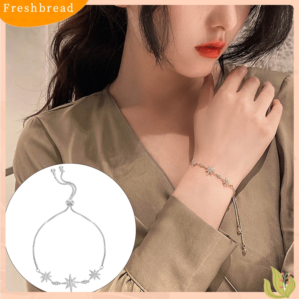 < Freshbread > Gelang Rantai Temperamen Kepribadian Perhiasan Gaya Korea Hadiah Ulang Tahun Dekorasi Rantai Yang Dapat Disesuaikan Minimalis Gelang Bintang Oktagonal Untuk Tanggal
