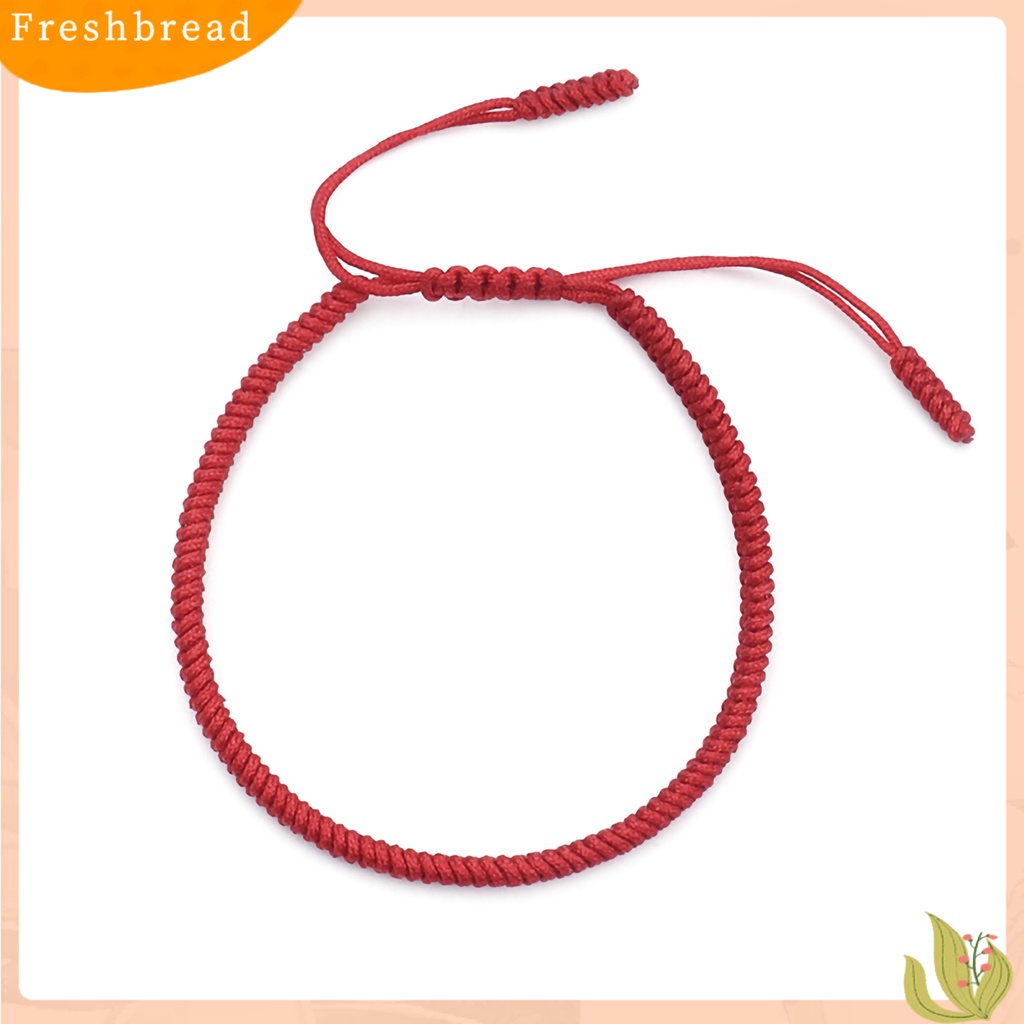 &lt; Freshbread &gt; Gelang Unisex Warna Solid Handmade Tali Kepang Perhiasan Bangle Keberuntungan Untuk Pesta