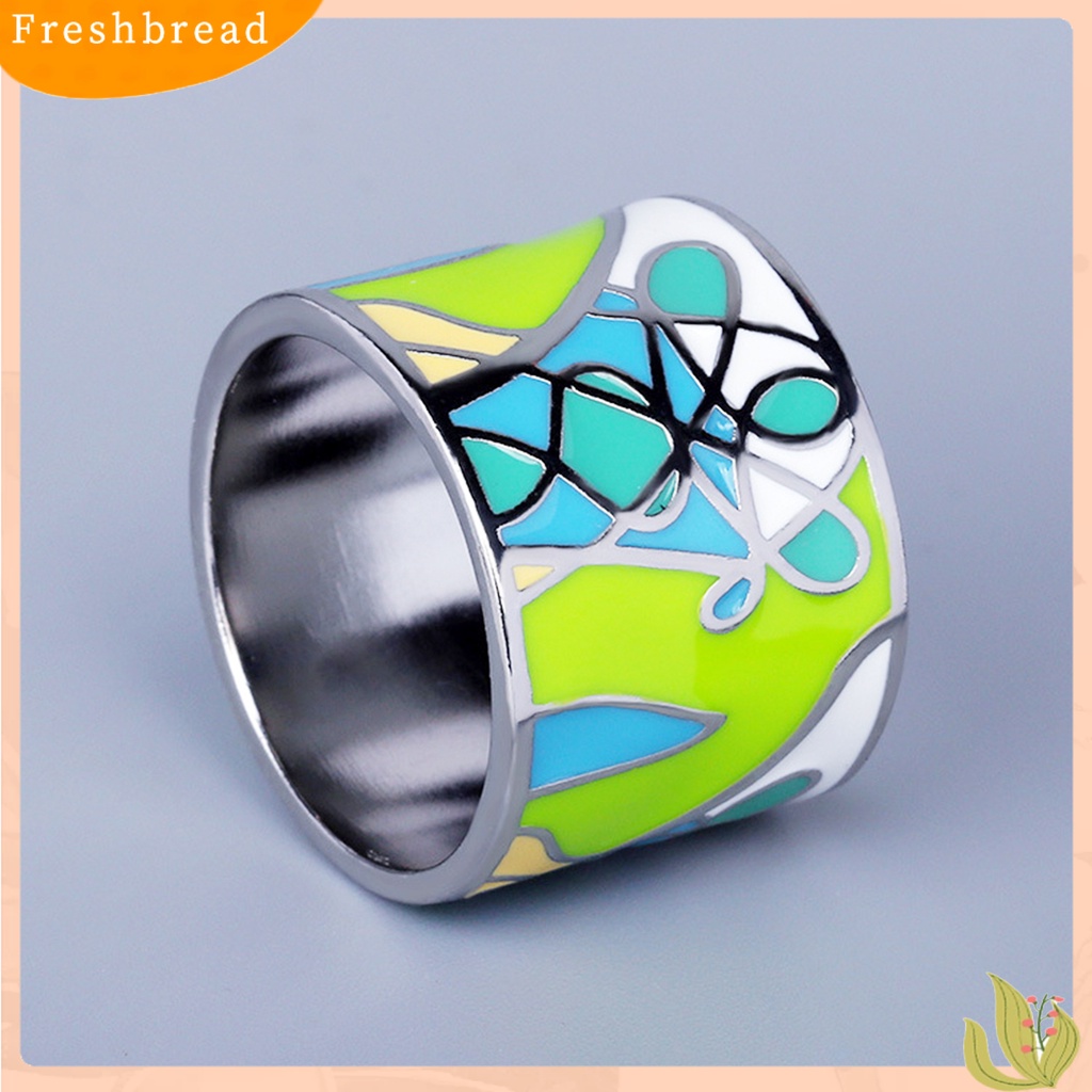 &lt; Freshbread &gt; Cincin Kepribadian Handmade Artistik Epoxy Hijau Bentuk Daun Jari Cincin Perhiasan Aksesori