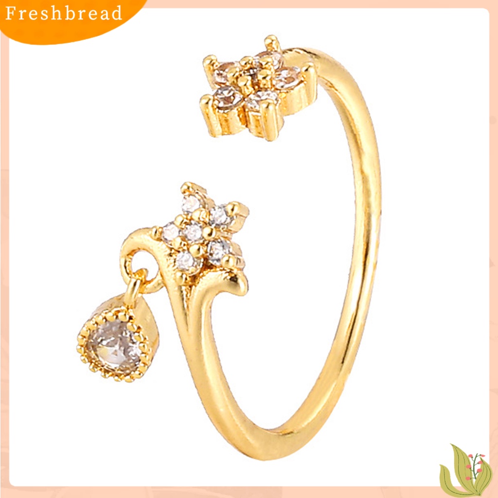 &lt; Freshbread &gt; Cincin Midi Dekorasi Tetesan Air Berbentuk Bintang Bertatahkan Zirkon Kepribadian Pembukaan Yang Dapat Disesuaikan Aksesori Wanita Jari Telunjuk Terbuka Cincin Untuk Pertunangan