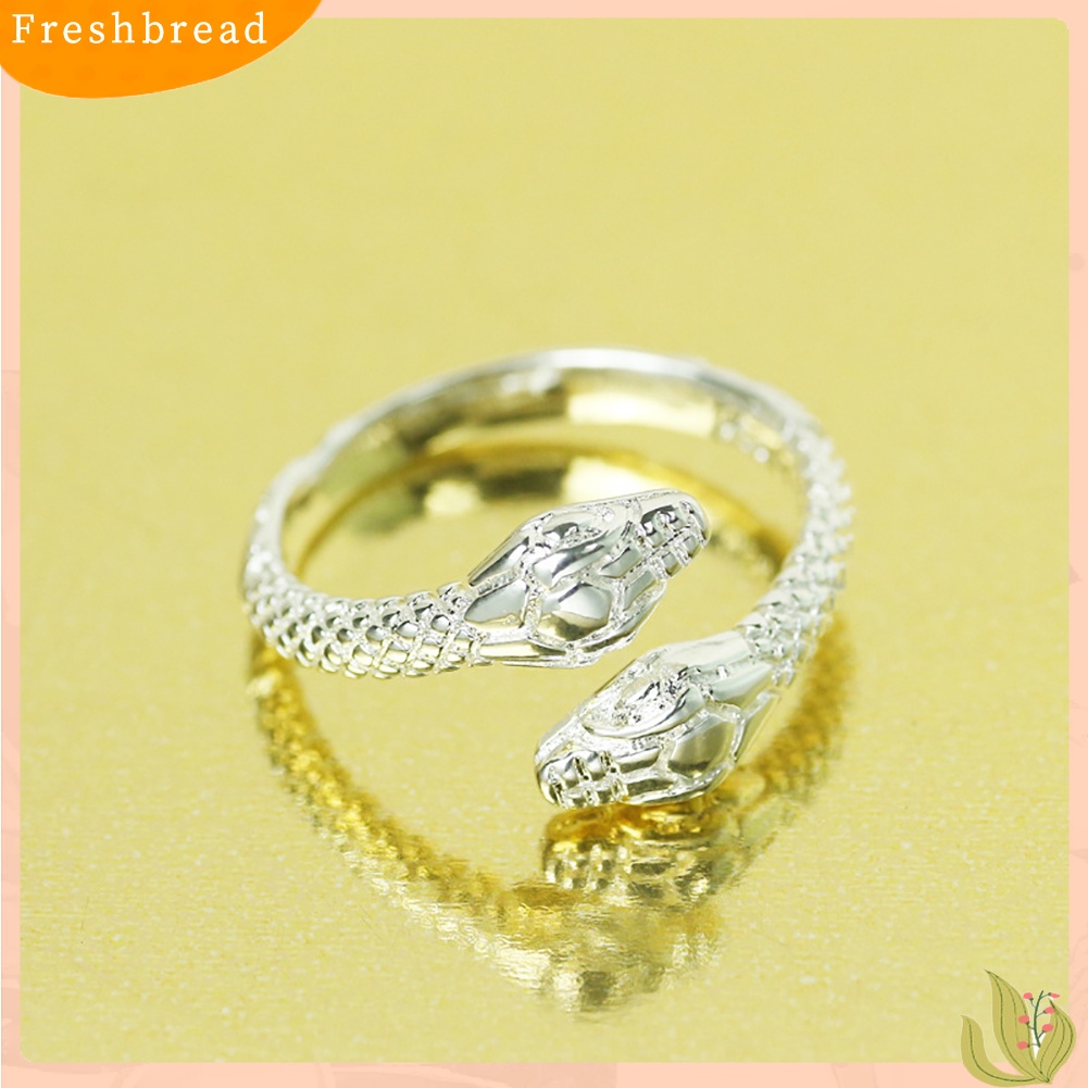 &lt; Freshbread &gt; Pola Kepala Ular Ganda Fashion Wanita Pesta Jari Perhiasan Manset Cincin Band