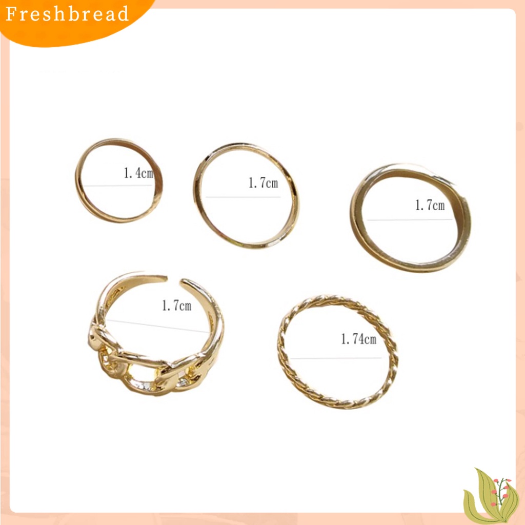 &lt; Freshbread &gt; 5pcs Cincin Jari Set Cincin Jari Anti Alergi Wearable Alloy Vintage Untuk Hadiah