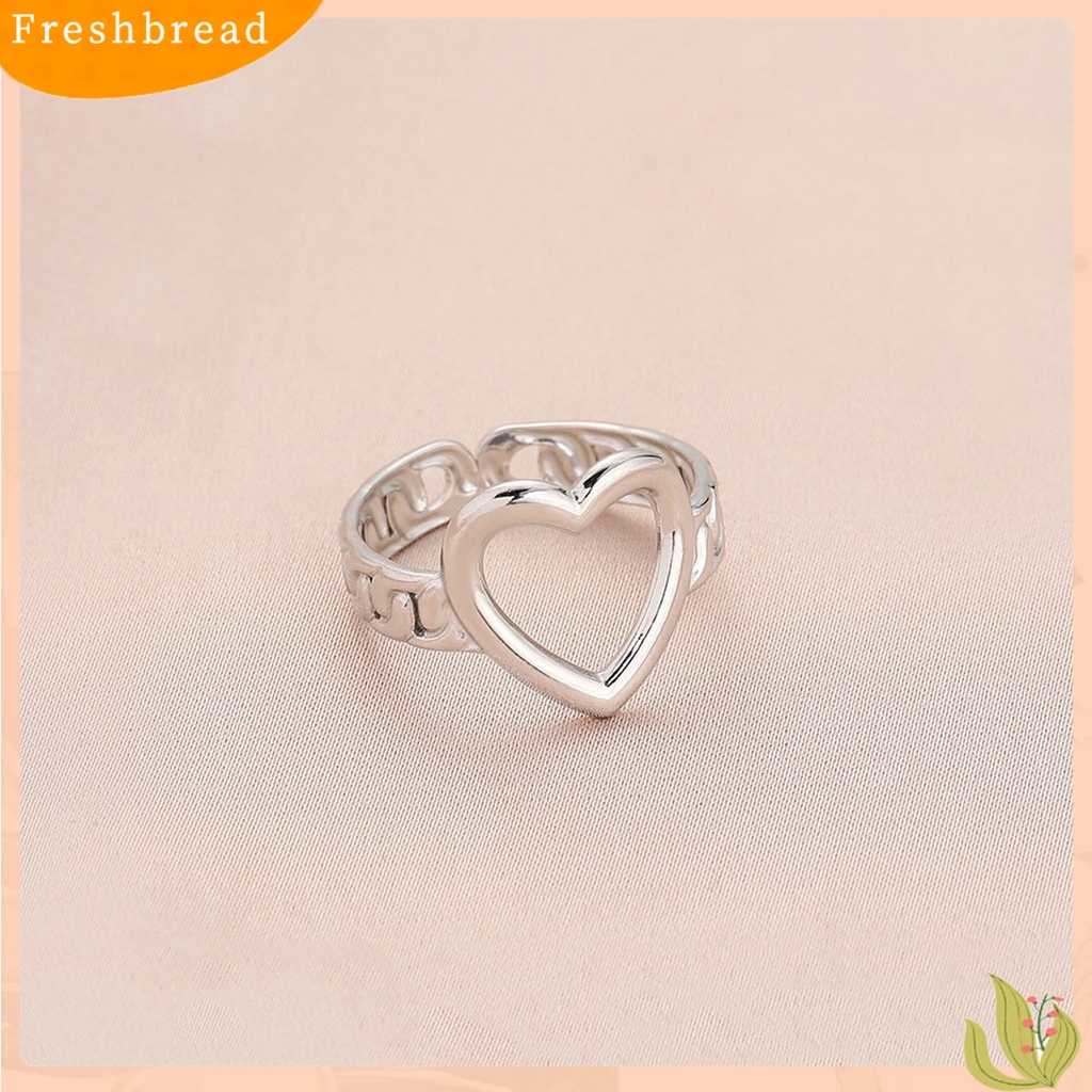 &lt; Freshbread &gt; Wanita Cincin Hollow Hati Perhiasan Vintage Pembukaan Cincin Jari Untuk Pesta Perjamuan Prom Pernikahan
