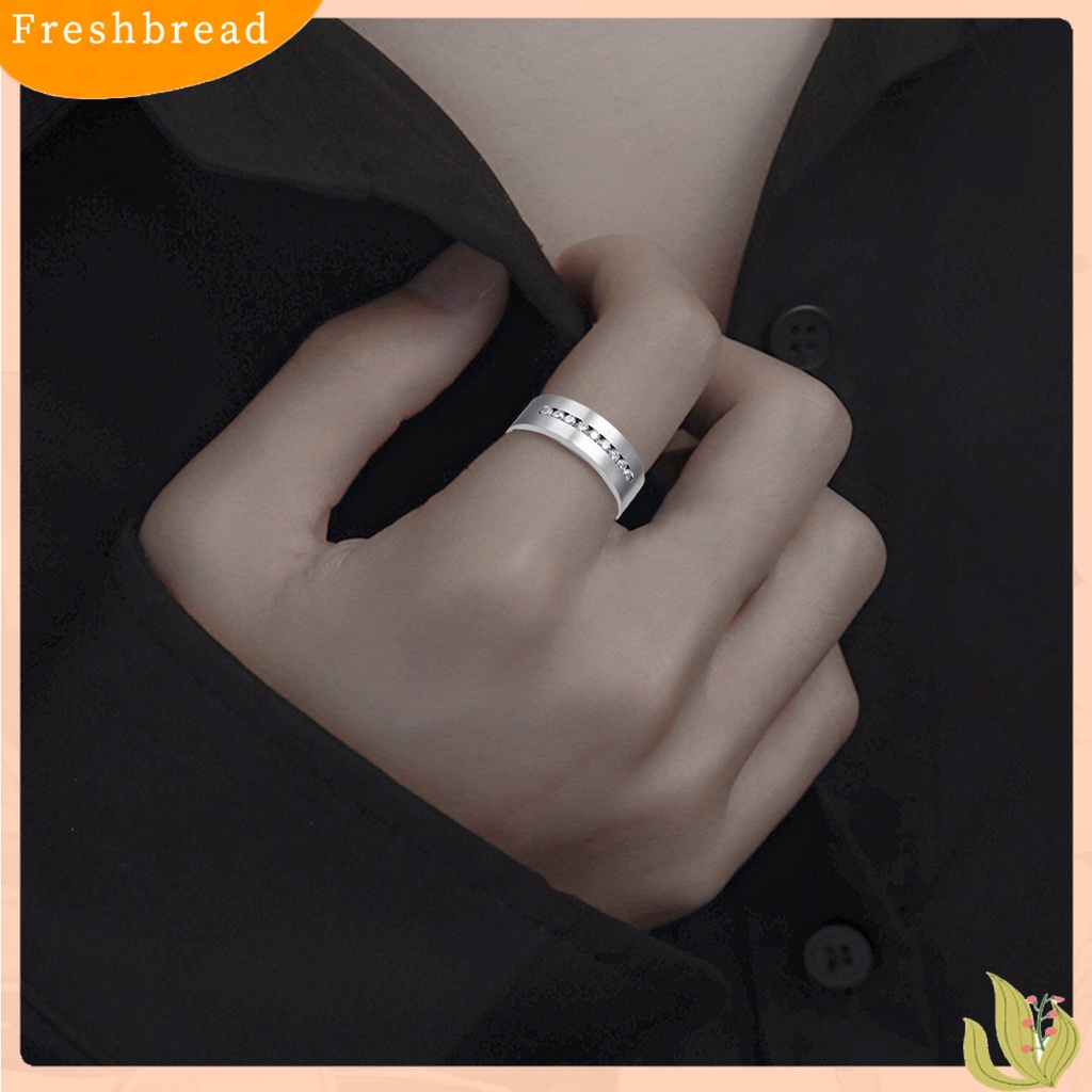 &lt; Freshbread &gt; 1/2Pcs Cincin Fashion Trendi Indah Halus Pengerjaan Halus Indah Hias Paduan Zirkon Berlian Imitasi Pasangan Cincin Perhiasan Aksesori