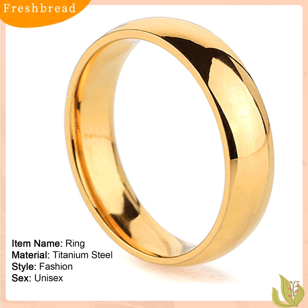 &lt; Freshbread &gt; Cincin Hadiah Perhiasan Sederhana Bahan Titanium Steel Cincin Band Pasangan Sederhana Untuk Perjamuan