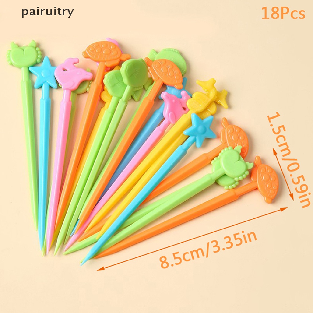 Prt 18Pcs Kartun Garpu Buah Bento Box Forks Ocean Style Fruit Cake Dessert Forks PRT