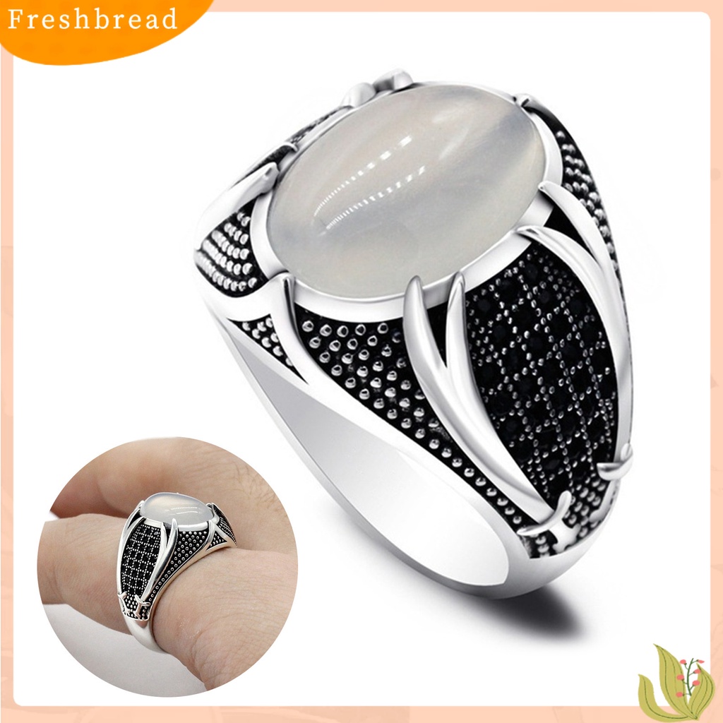 &lt; Freshbread &gt; Pria Cincin Retro Berlian Imitasi Hias Alloy Pria Vintage Pedang Ganda Jari Cincin Perhiasan Untuk Pesta