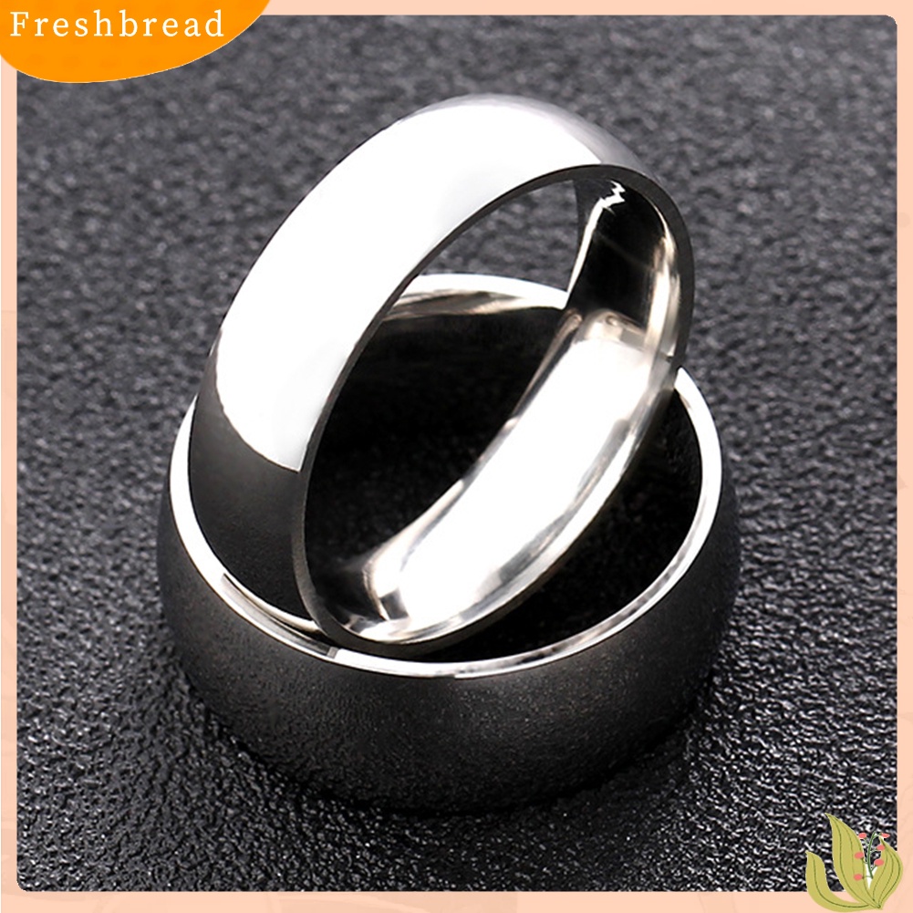 &lt; Freshbread &gt; Unisex Fashion Stainless Steel Pertunangan Pasangan Band Jari Cincin Perhiasan Hadiah