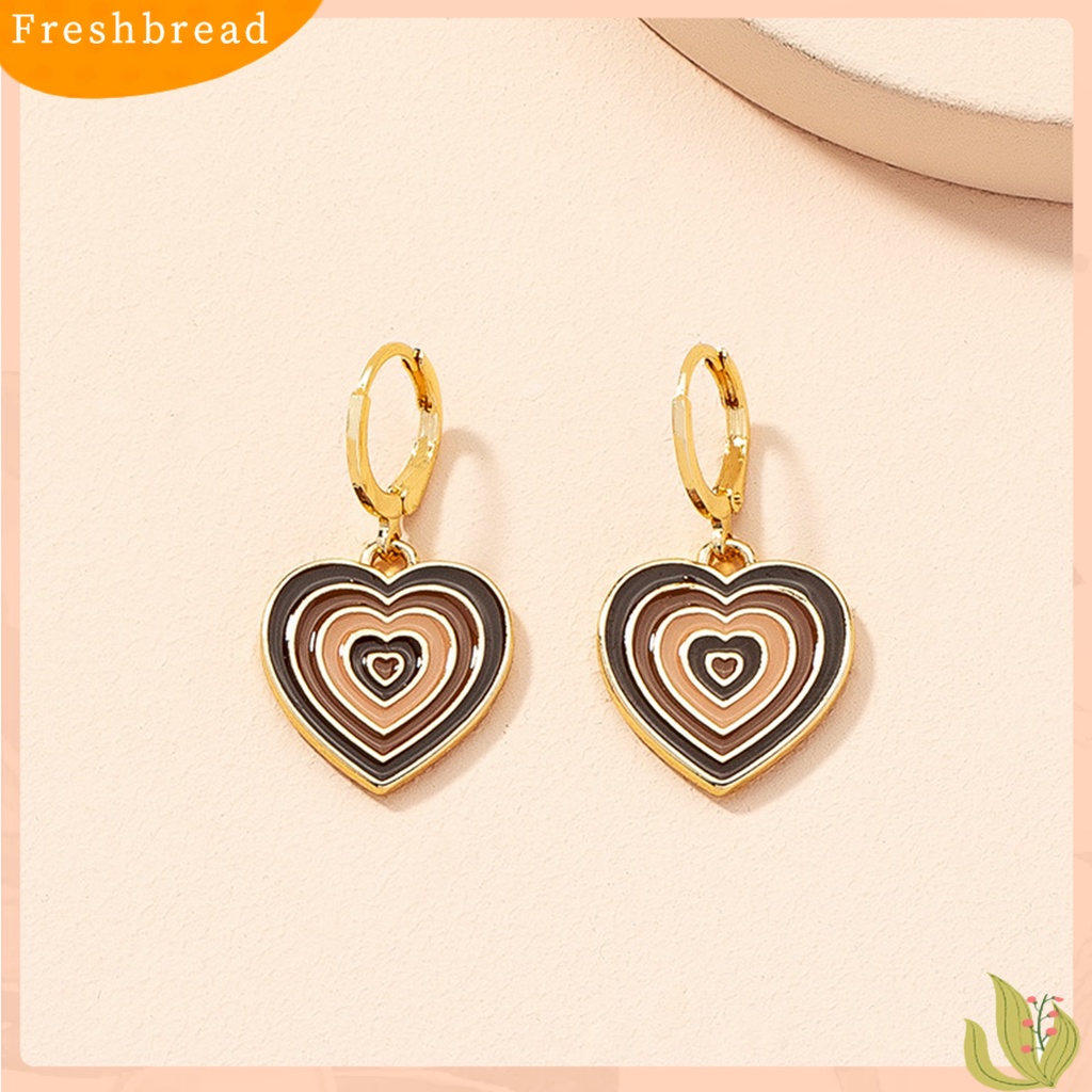 &lt; Freshbread &gt; 1pasang Ear Studs Banyak Lapis Warna Bentuk Hati Perhiasan Indah Semua Pertandingan Menjuntai Anting Tusuk Untuk Pacaran