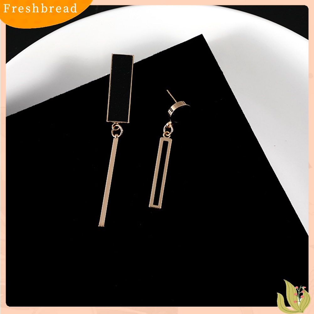 &lt; Freshbread &gt; Anting Bar Bulat Persegi Panjang Asimetris Wanita Unik Perhiasan Cocktail Perjamuan