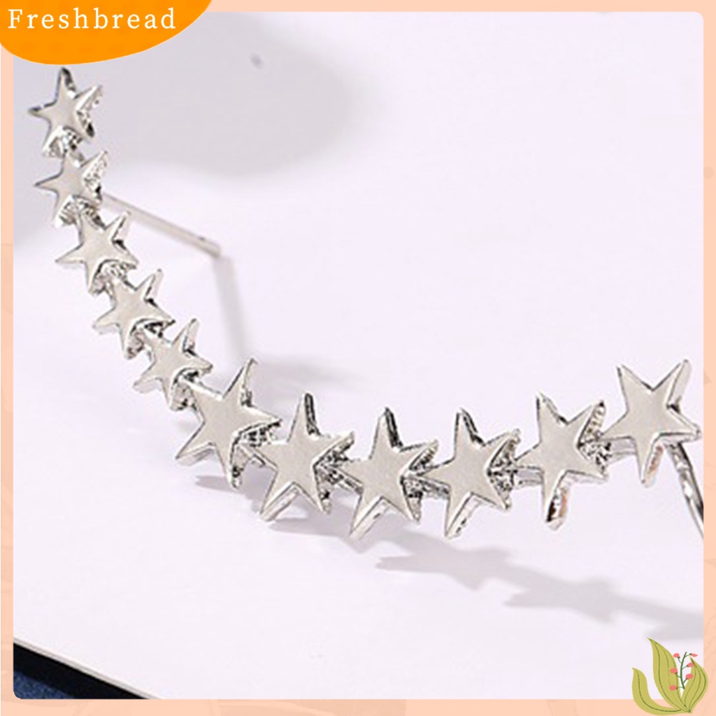 &lt; Freshbread &gt; 1pc Klip Anting Bentuk Bintang Warna Solid Ramah Untuk Kulit Anti-Cacat Indah Dekoratif Portabel Tahan Lama Ringan Wanita Stud Earrings Hadiah