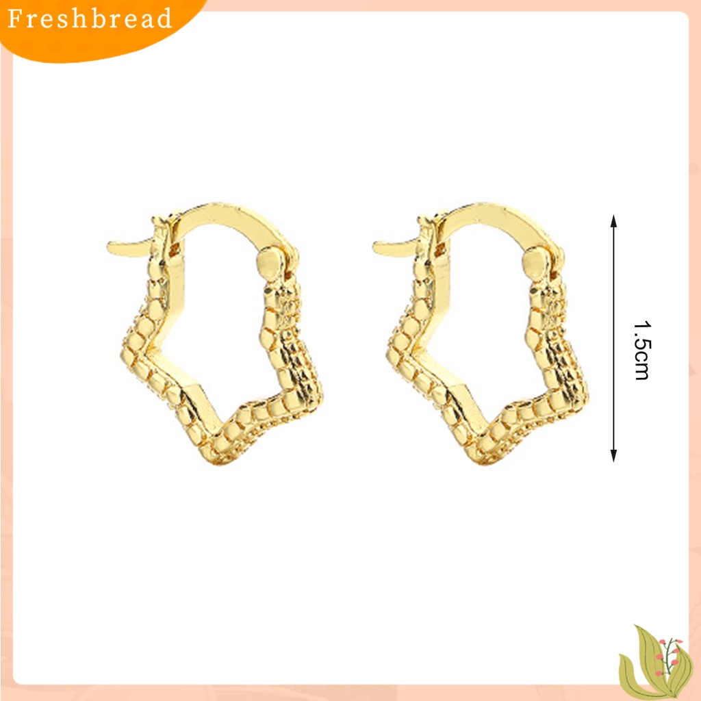 &lt; Freshbread &gt; 1pasang Anting Fashion Mewah Berkilau Tahan Aus Bentuk Pentastar Punk Pakaian Sehari-Hari Unisex Ringan Berkilau Anting-Anting Untuk Pacaran