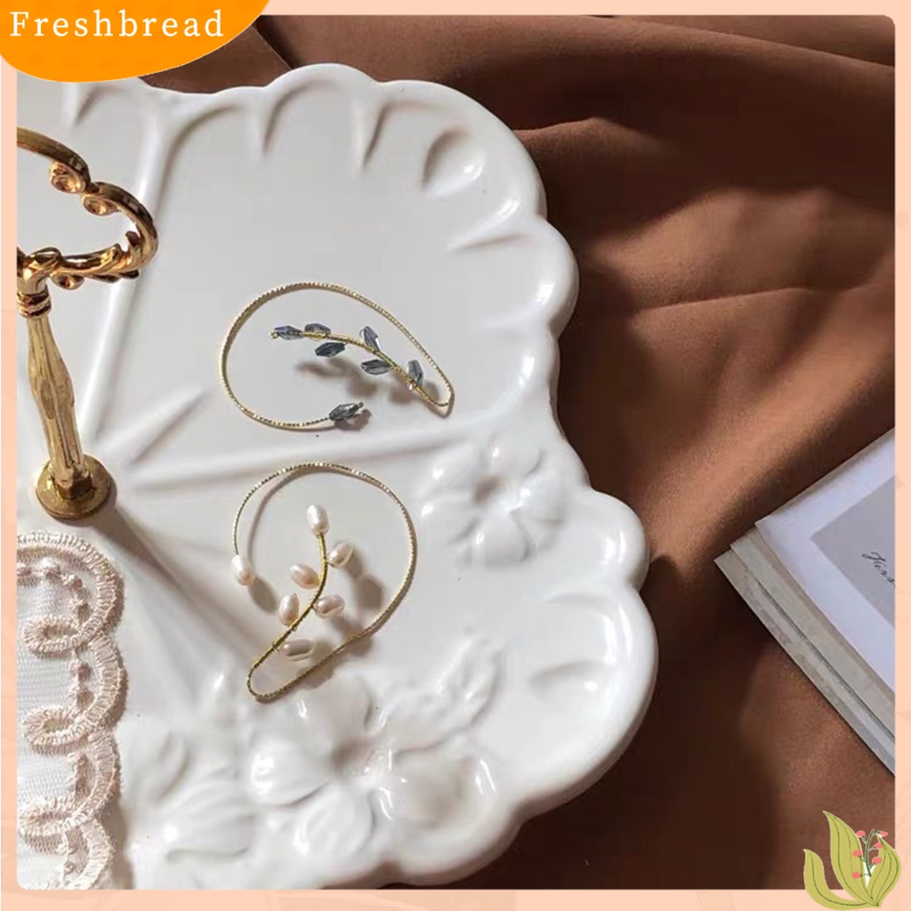 &lt; Freshbread &gt; 1Pc Klip Anting Berlian Imitasi Melengkung Bentuk Bunga Wanita Mutiara Imitasi Semua Pertandingan Telinga Manset Perhiasan Aksesoris