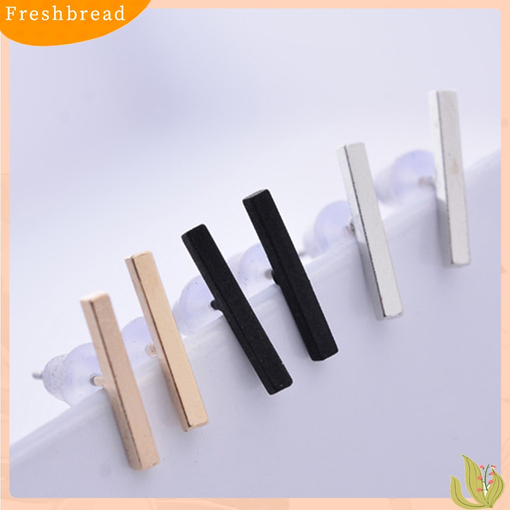 &lt; Freshbread &gt; Minimalis Bar Stik Garis Wanita Stud Earrings Perhiasan Pesta Hadiah Hari Valentine