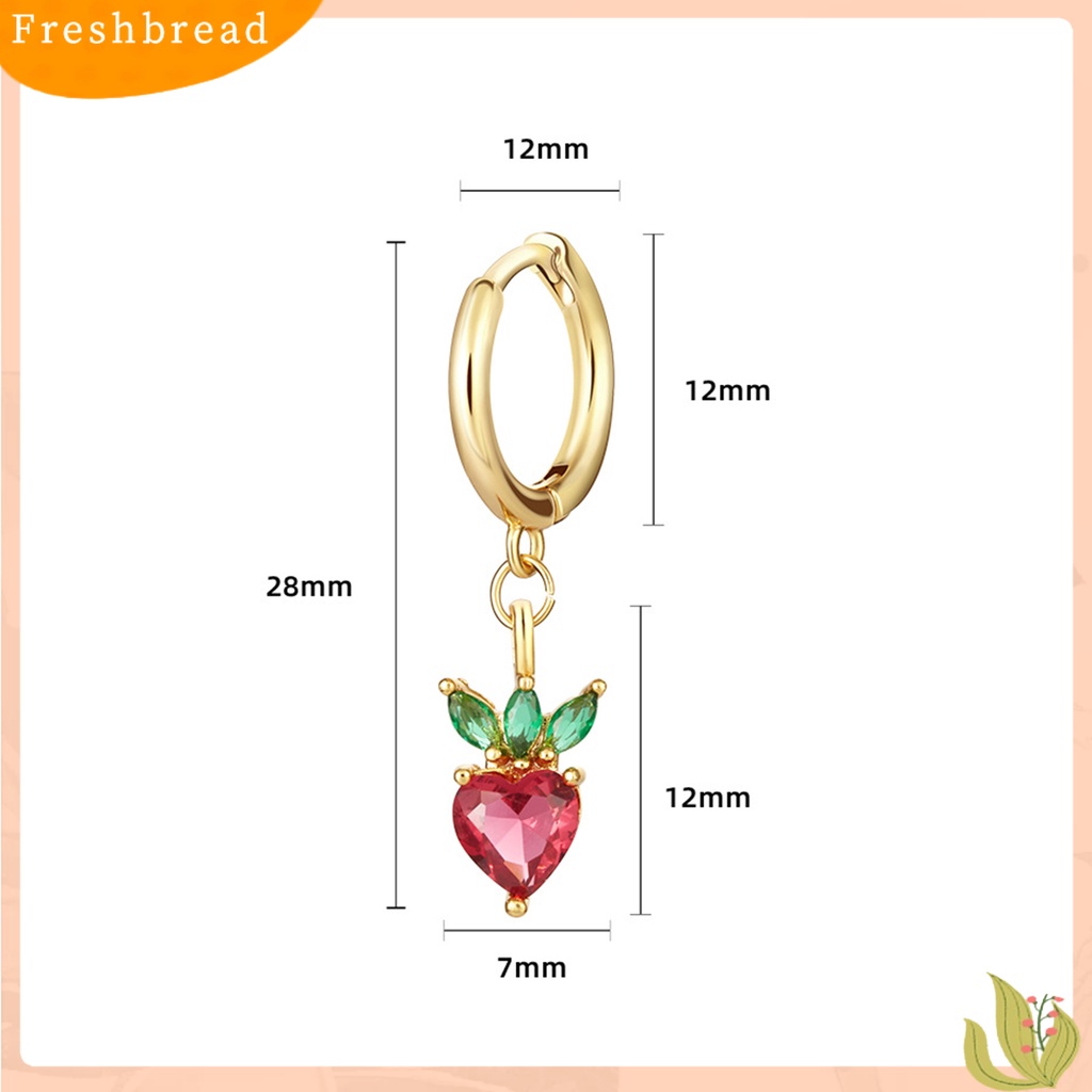 &lt; Freshbread &gt; 1Pc Anting Menjuntai Anggur Warna-Warni Berlian Imitasi Perhiasan Anting Hoop Buah Untuk Pakaian Sehari-Hari