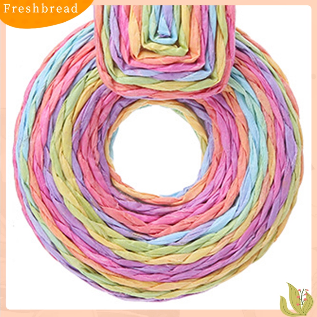 < Freshbread > 1pasang Anting Wanita Bentuk Bulat Warna Senada Perhiasan Gaya Liburan Lingkaran Untuk Pantai