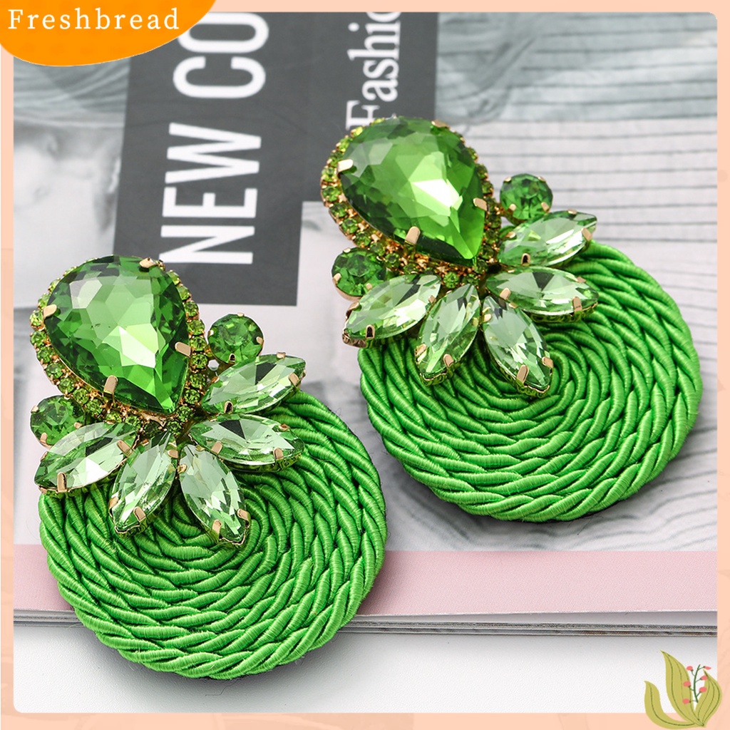 &lt; Freshbread &gt; Anting Kepribadian Berlebihan Handmade Braided Round Plaited Jewelry Ear Studs Untuk Wanita