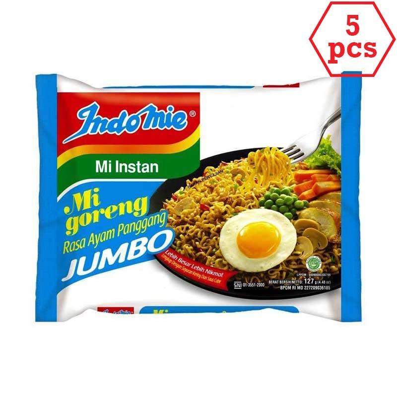 

5 Bungkus Indomie Goreng Jumbo Ayam 127gr 5pcs - Lina.id Shop