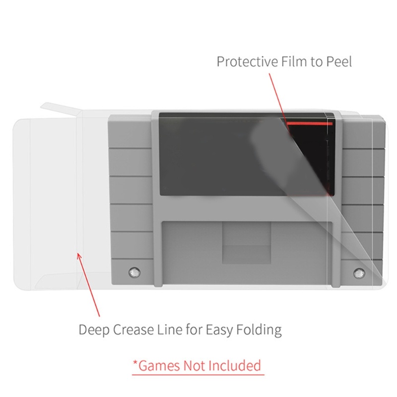 Gro 10-Piece set Plastik Transparan Cover Pelindung Game Cartridge Protectors Protections Case Lengan Kotak Untuk SNES