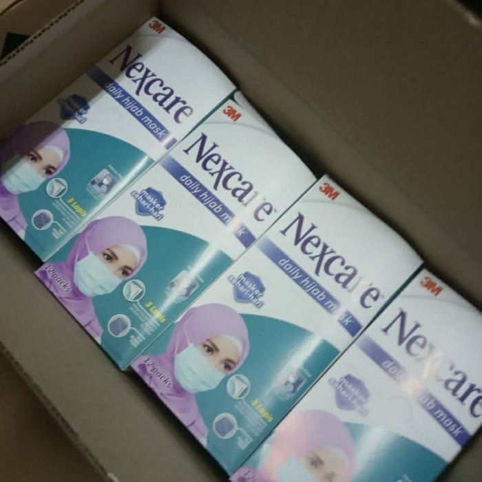 TERLENGKAP masker hijab nexcare 3m /masker kesehatan head loop/masker karet hijab