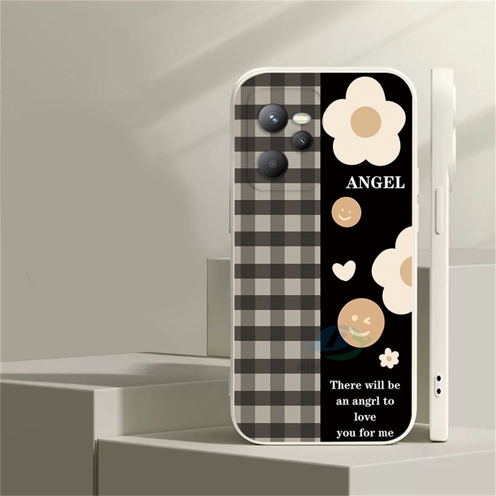 Kamera Full Cover Casing Realme C55 10 C35 C21Y C25Y C21 RealmeC11 C25 C17 C15 C12 C3 C2 Realme 8i 7i 5 5i 6i 6 Pro 7 Pro Motif Kotak Bunga Soft Silicone Phone Case Binteacase