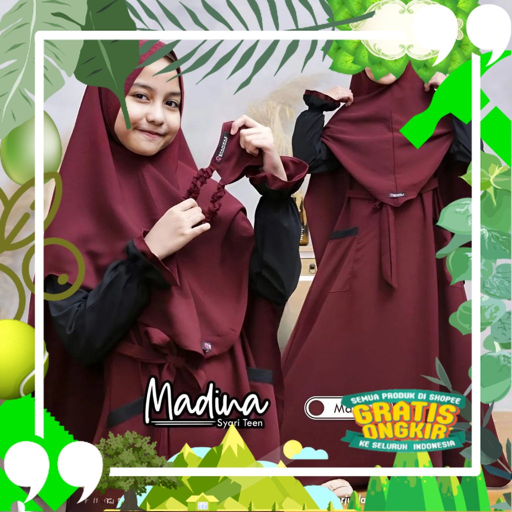 GAMIS SYARI LEBARAN ANAK PEREMPUAN TANGGUNG UMUR 9 TH 10 TH 11 TH 12 TH BAJU GAMIS MUSLIM ANAK WANIT