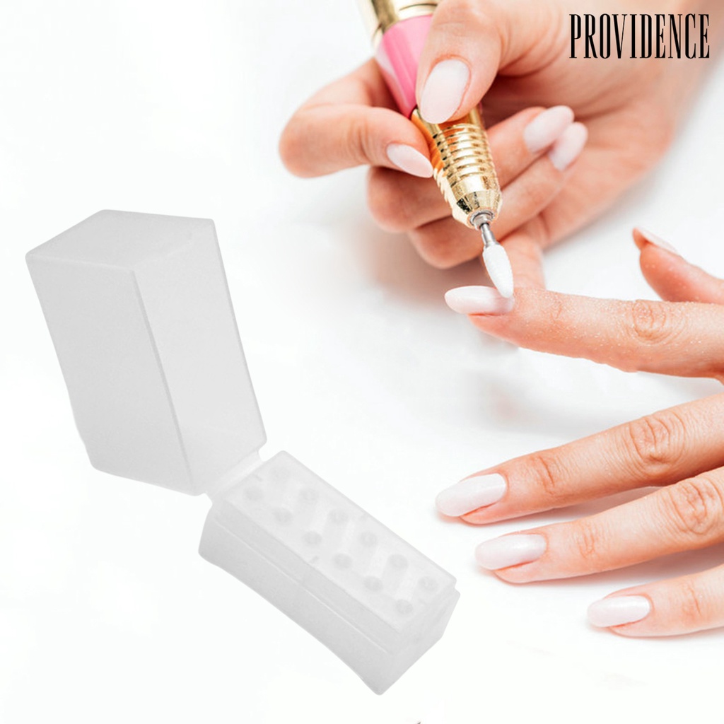 Providence 12lubang Bit Kotak Kapasitas Besar Gesper Desain Tahan Debu Lembab Manikur Alat Nail Art Bor Gerinda Kepala Bit Display Kotak Penyimpanan