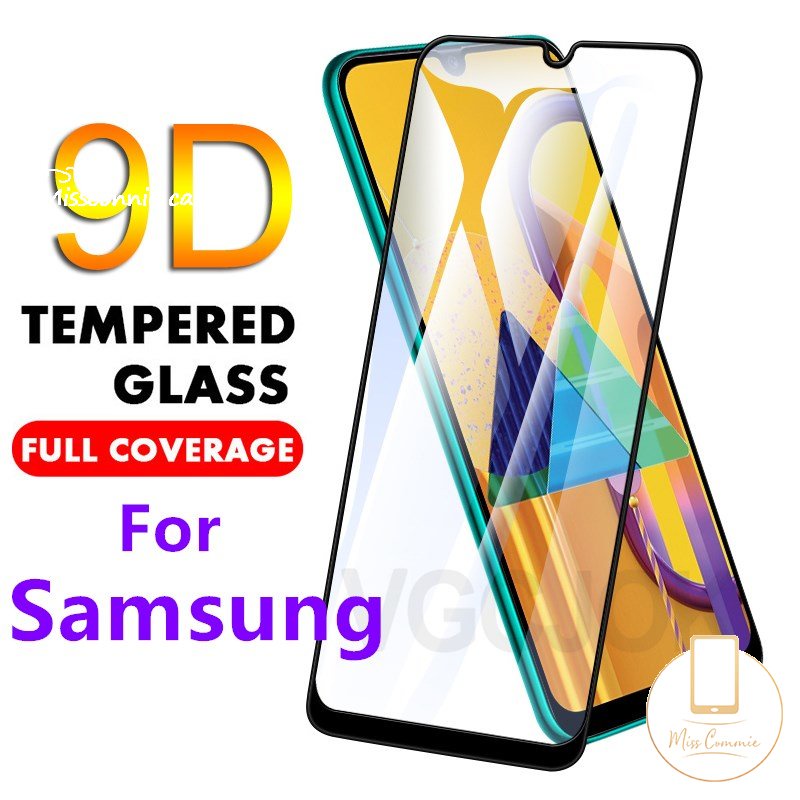 Untuk Samsung A14 A04 A13 A33 A12 A53 A02 A01 A03 M23 S21FE S20FE M02 A73 A11 M11 M12 A23 A32 A54 A34 1-3PCS 9D Full Cover Tempered Glass