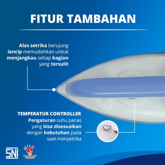 MIYAKO SETRIKA EI 1008 M / EI1008 M / EI-1008 M 395W GARANSI RESMI - EI1008M BIRU