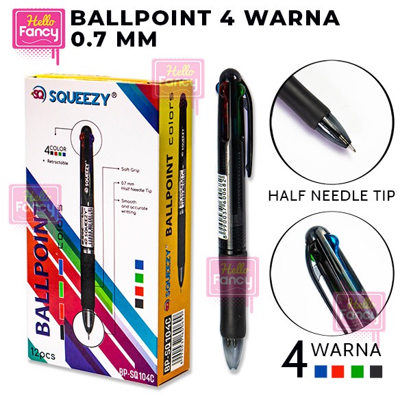 

Ballpoint 4 Warna Squeezy / Pulpen Warna / BP-SQ104C PAK