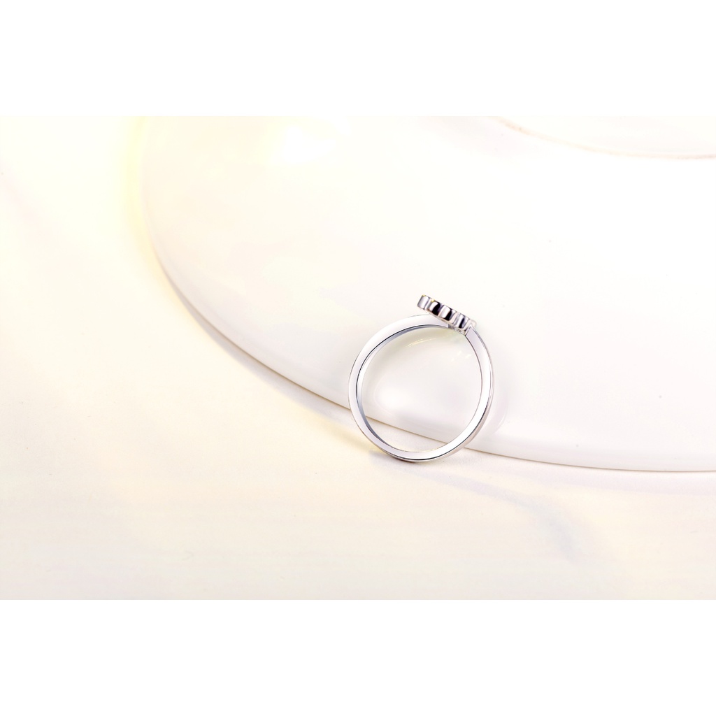 Goldkingdom Aksesoris Perhiasan Fashion Ready Stock Cincin Fashion Sederhana Satu Set Pernyataan Dengan Berlian, Cincin Pembukaan Semanggi Empat Daun