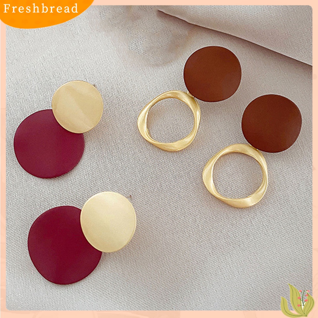 {In Stock} 1pasang Indah Wanita All-match Bentuk Geometris Telinga Stud Anting Perhiasan Aksesori