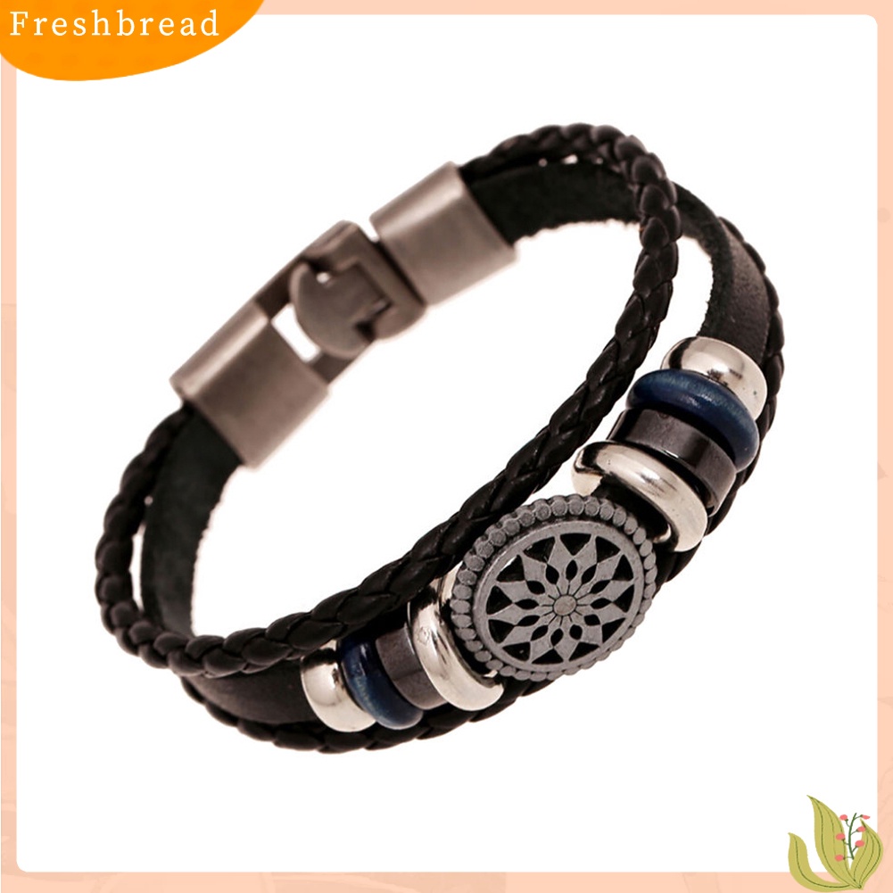 {In Stock} Wanita Pria Kulit Imitasi Lucu Keren Dikepang Cuff Gelang Perhiasan Punk Wristband