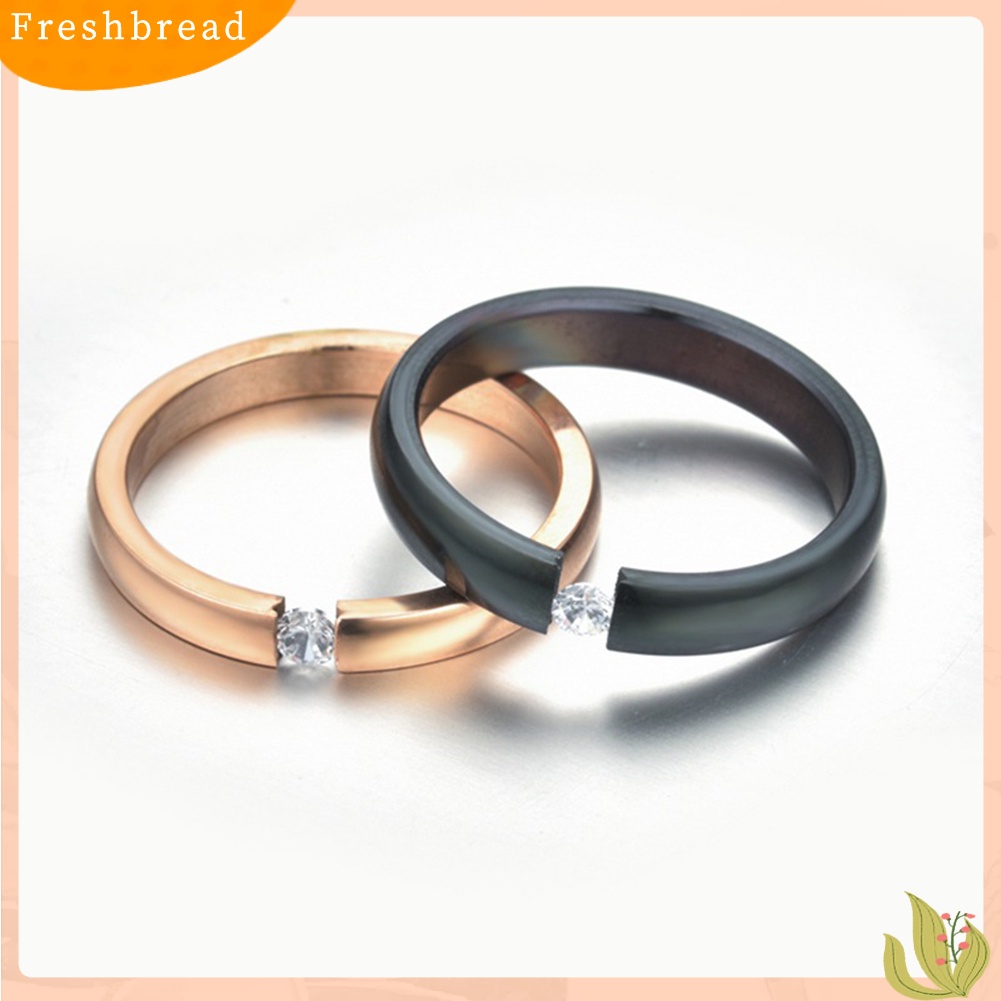 {In Stock} Unisex Fashion Cubic Zirconia Stainless Steel Pasangan Jari Pernikahan Cincin Perhiasan