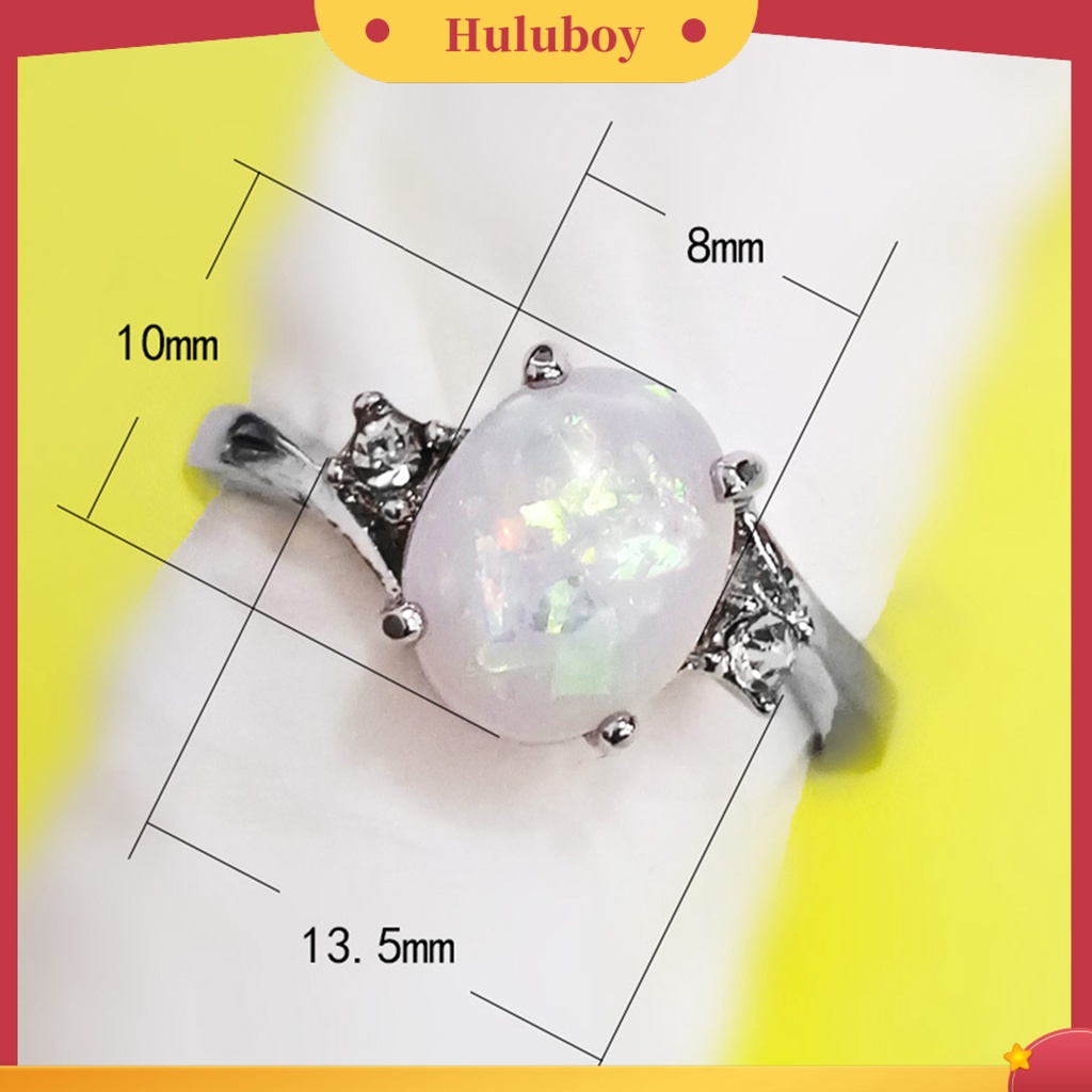 {Ready Stock} Cincin Kilau Imitasi Opal Berlian Imitasi Hias Tembaga Gaya Wanita Ring Untuk Pernikahan