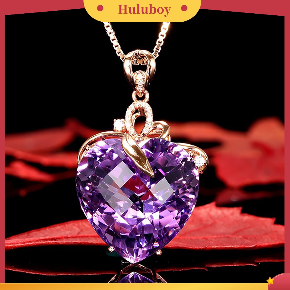 {Ready Stock} Wanita Mewah Bentuk Hati Berlian Imitasi Liontin Kalung Perhiasan Pesona Hadiah