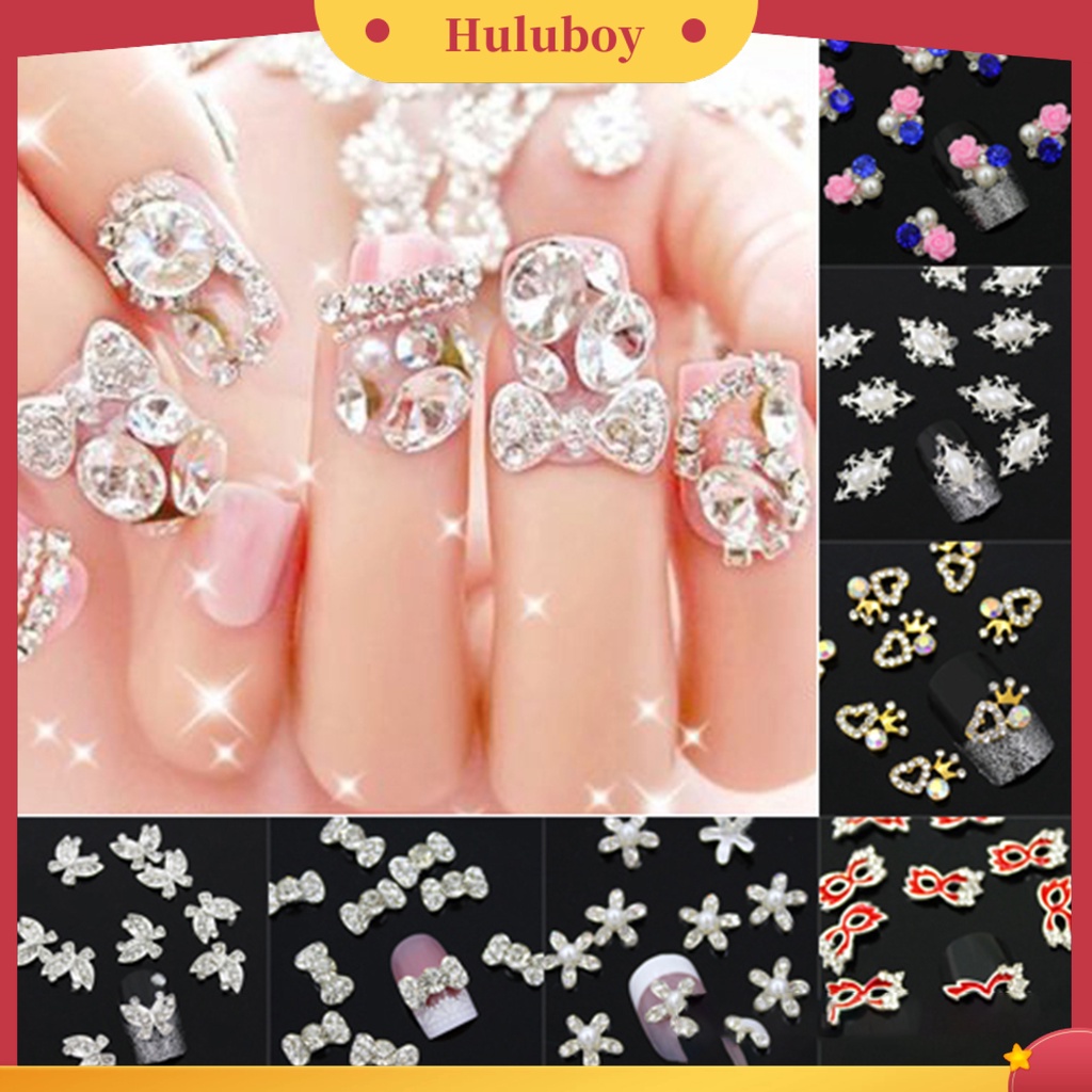 {In Stock} 10Pcs Nail Art Rhinestones Indah Glitter Berlian Imitasi Serbaguna Shiny Nail Tip Dekorasi Untuk Kuku