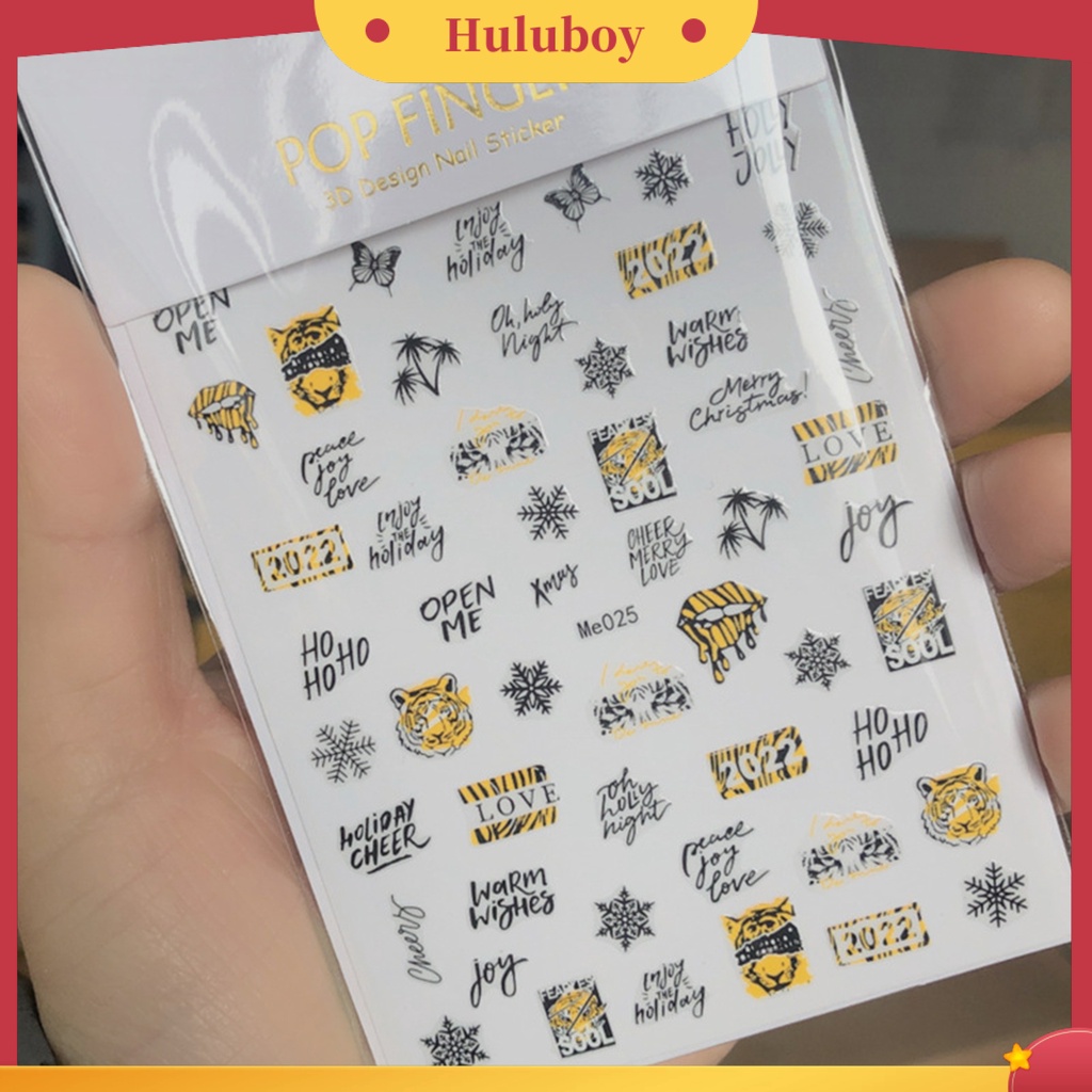 {In Stock} Stiker Kuku Kartun Hidup Ultra Tipis Cat Air Harimau Tahun Baru Slider Manicure Wraps Untuk Manicure