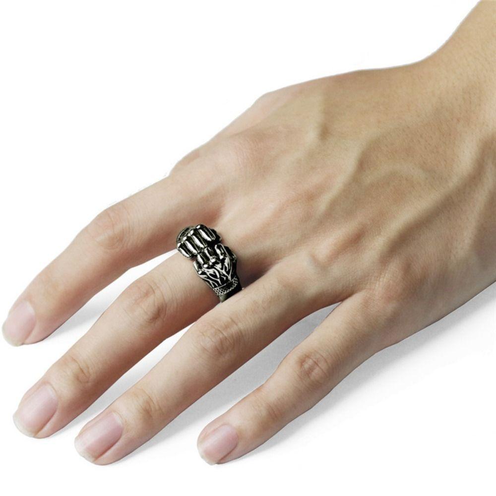 Mxbeauty Cincin Mata Dewa Trendi Silvery Punk Segitiga Arcane Jari Aksesoris Mesir Piramid Ring