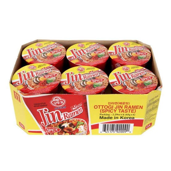 

[NEW] ottogi jin ramen spicy cup 65 gr X 6 cup