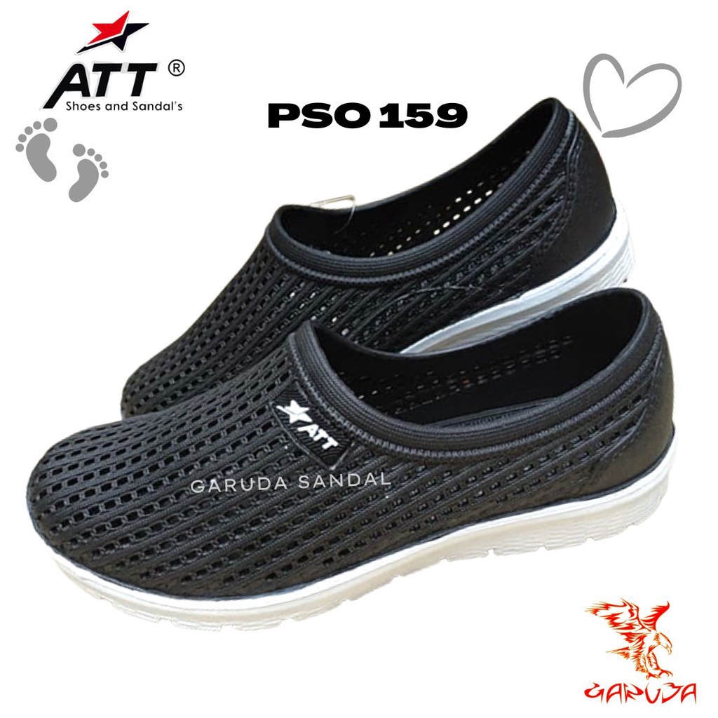 Sepatu Slip on Pria ATT PSO 159 Karet Pantofel model jaring Anti Air