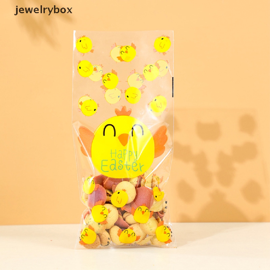 [jewelrybox] 50pcs Tas Hadiah Paskah Dengan Ikat Kawat Telur Kelinci Kemasan Plastik Candy Bags Boutique