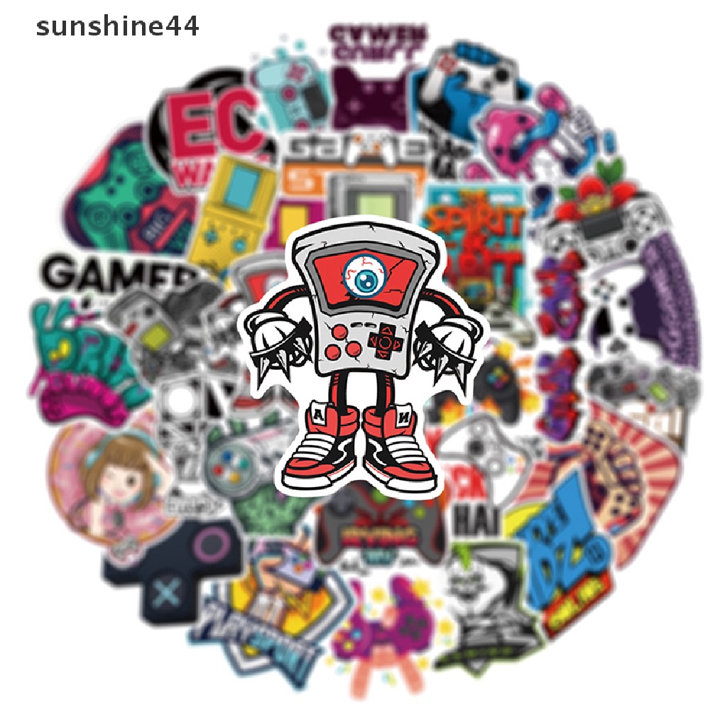 Sunshine 50pcs Keren Vintage Video Game Stiker Decal Skateboard Laptop Telepon Sepeda Mobil Lucu Tahan Air Stiker Mainan Anak ID